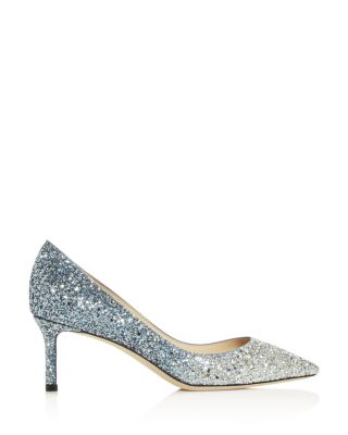 silver small block heels