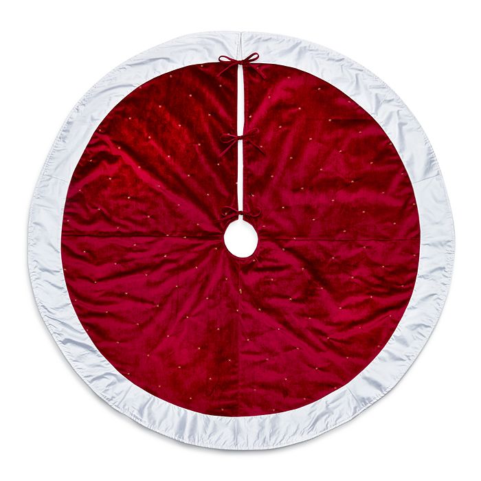 Bloomingdale s Burgundy Velvet Beaded Tree Skirt 100 Exclusive