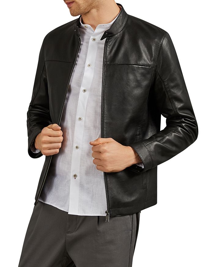Ted Baker Cargo Leather Jacket In Black ModeSens