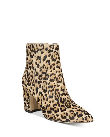Sam Edelman Women's Hilty Leopard Print Block Heel Ankle Booties ...