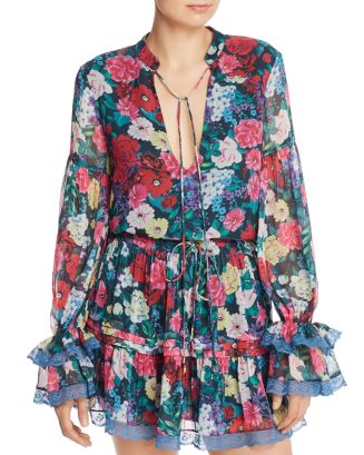 Rococo Sand Ruffled Georgette Top | Bloomingdale's