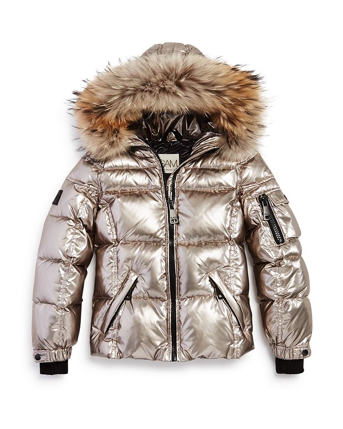 Sam Girls Blake Fur Trimmed Down Jacket Big Kid In Pyrite ModeSens