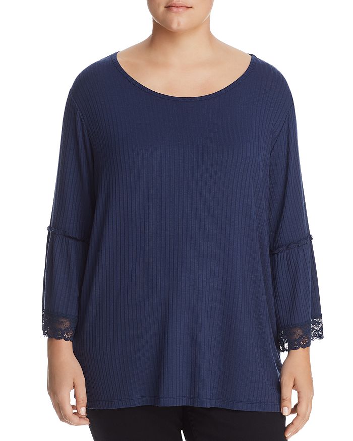 SINGLE THREAD RIBBED BELL-SLEEVE TOP,WF180529ST