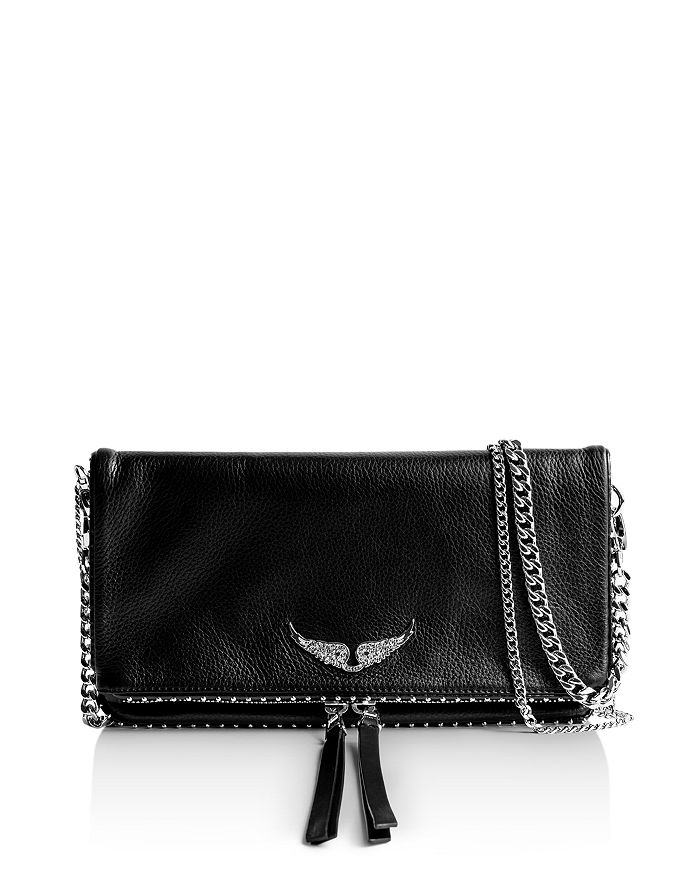 Zadig & Voltaire Rock Studded Leather Shoulder Bag In Noir