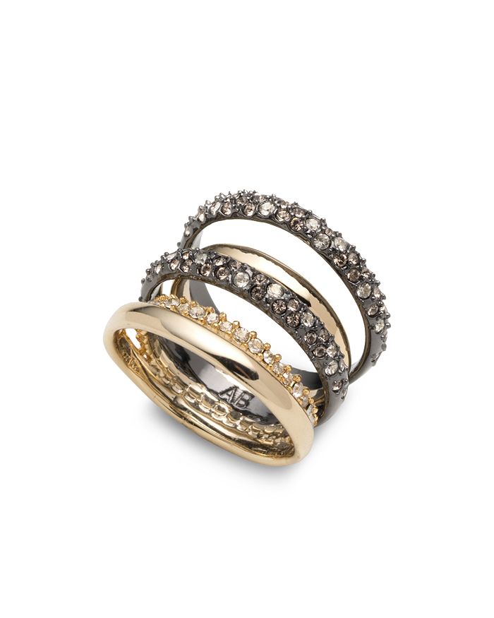 ALEXIS BITTAR PAVE ORBIT CRYSTAL-ENCRUSTED LAYERED RING,AB74R0046
