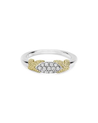 Sterling Silver & 18K Yellow Gold Caviar Lux Diamond Ring