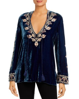 Johnny Was - Emi Velvet Embroidered Hooded Tunic