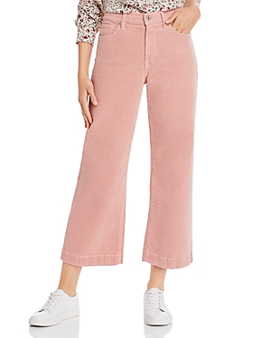 7 For All Mankind Alexa Cropped Wide-leg Corduroy Jeans In Dusty Rose