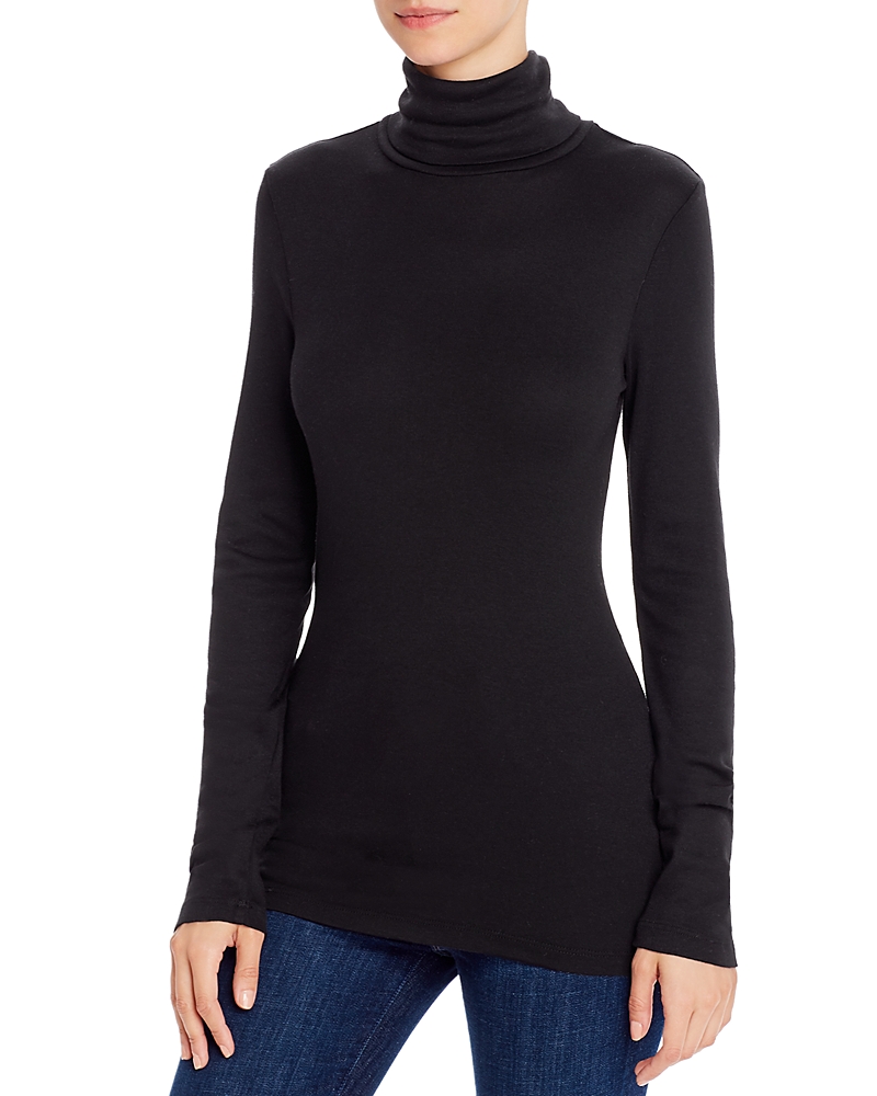 Splendid Long Sleeve Turtleneck Top In Black