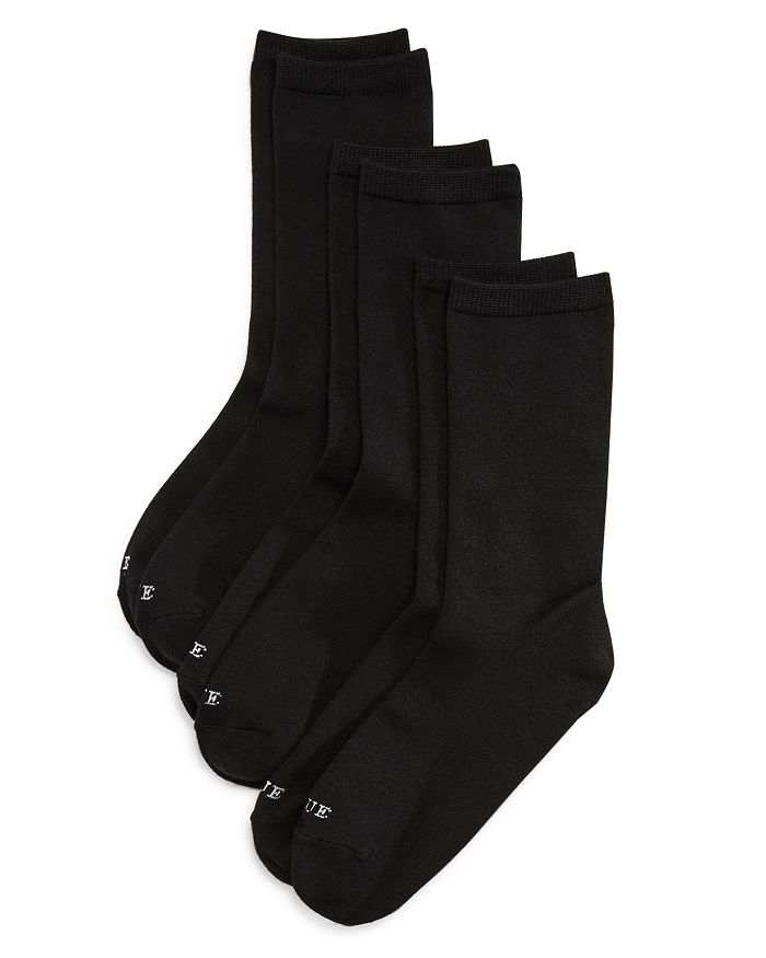 Hue Super Soft Crew Socks, Set Of 3 In Black Pack