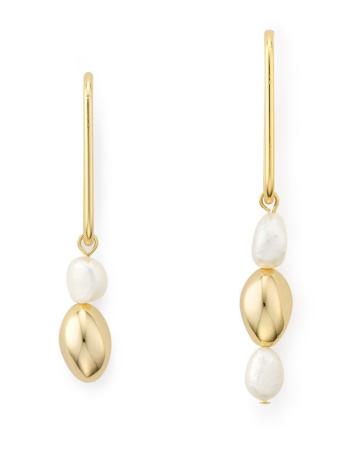 Jules Smith Mismatched Cultured Freshwater Pearl Drop Earrings In White/gold