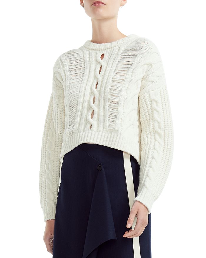 Maje cable knit sweater cheap