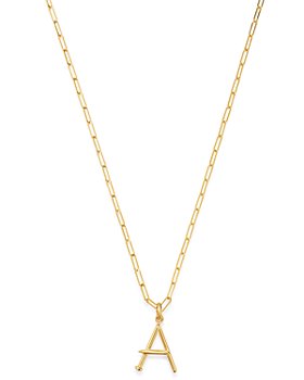 Zoe Lev - 14K Yellow Gold Large Nail Initial Necklace, 18"