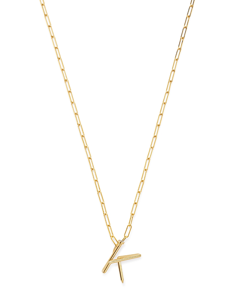 Zoe Lev 14k Yellow Gold Large Nail Initial Necklace, 18 In K/gold