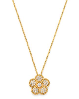 Roberto Coin 18K Yellow Gold Daisy Diamond Pendant Necklace, 17.5 - Exclusive