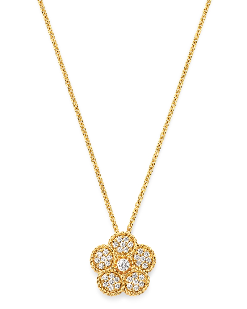 Roberto Coin 18K Yellow Gold Daisy Diamond Pendant Necklace, 17.5 - Exclusive