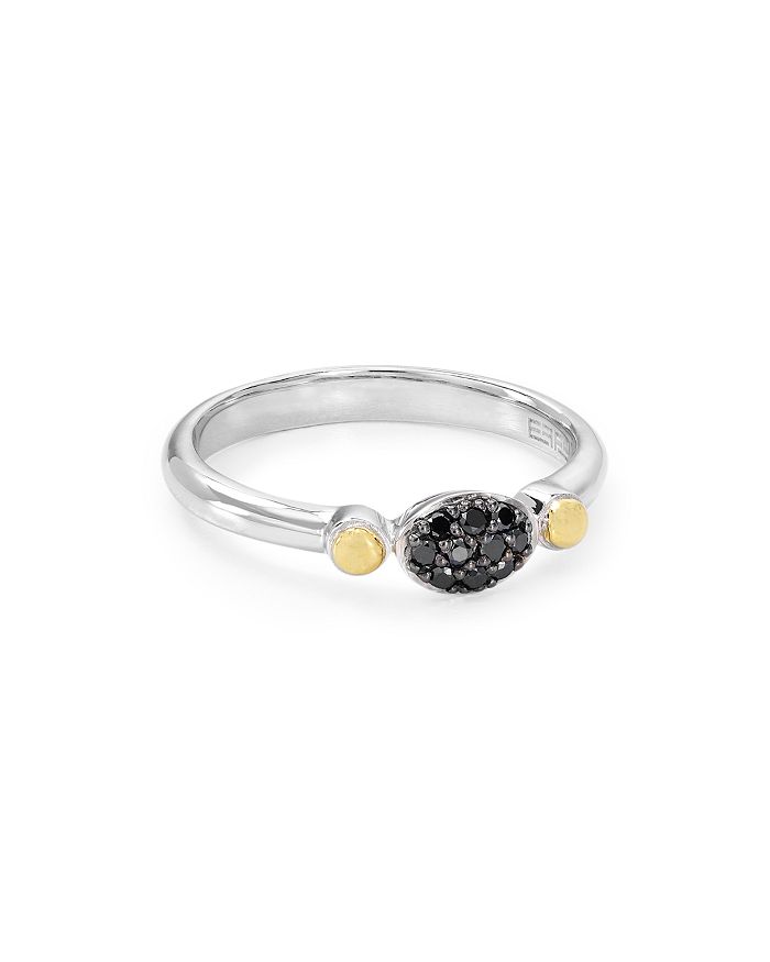 Bloomingdale's Marc & Marcella Diamond & Black Or Blue Diamond Ring In Sterling Silver & Gold-plated Sterling Silve In Black/silver