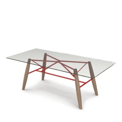 Connection 84" Glass Top Dining Table