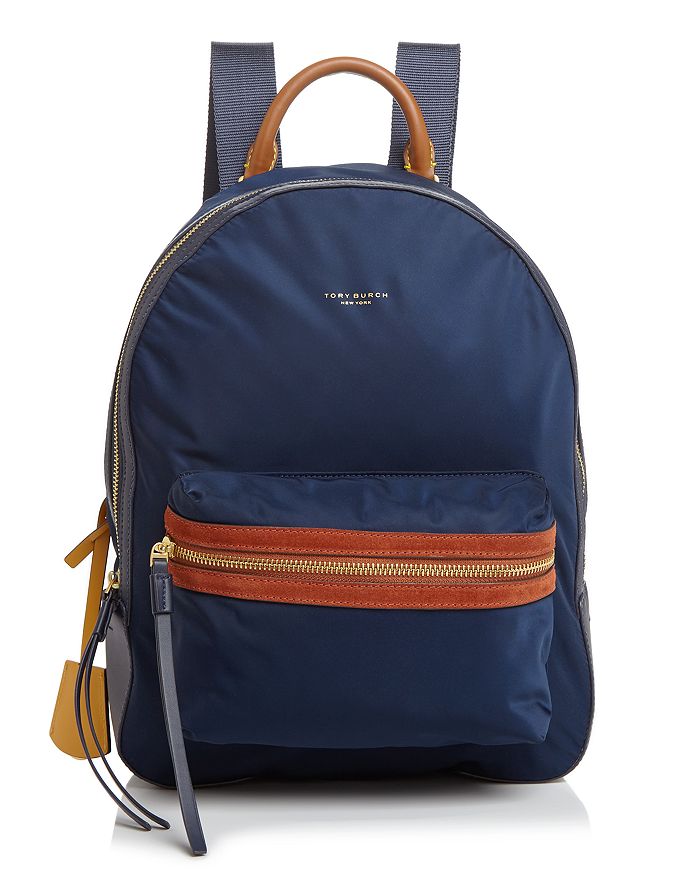 Tory Burch Perry Nylon Backpack In Royal Navy/gold