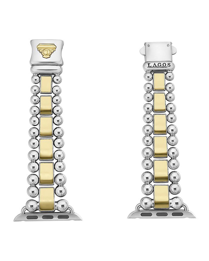Shop Lagos Smart Caviar Stainless Steel 18k Gold Apple Watch Bracelet, 38-44mm In Gold/silver