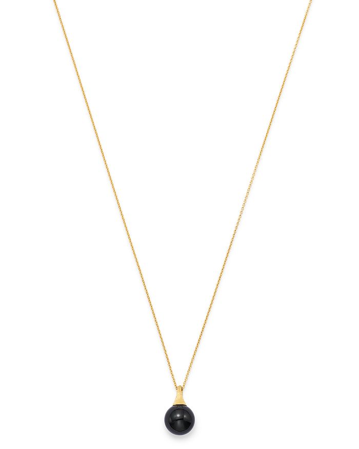 MARCO BICEGO 18K YELLOW GOLD AFRICA ONYX PENDANT NECKLACE, 16.75,CB2493-ON01-Y
