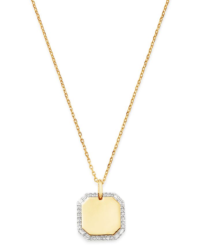 Adina Reyter 14k Yellow Gold Diamond Dog Tag Necklace, 20 In White/gold