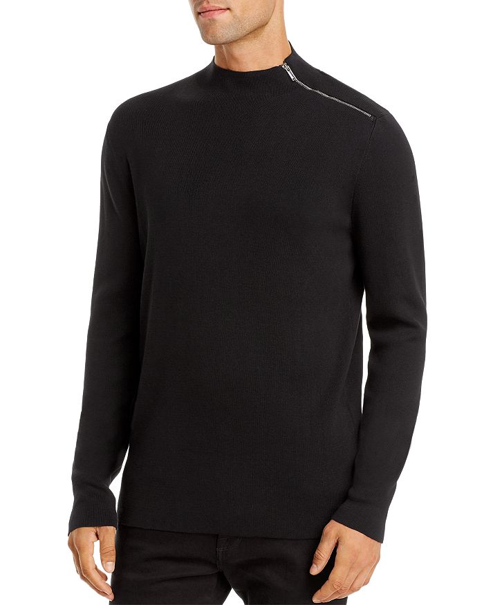 KARL LAGERFELD PARIS Shoulder-Zip Sweater | Bloomingdale's