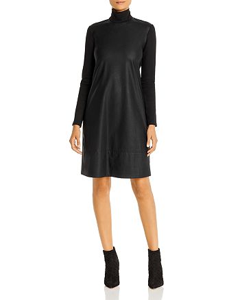 Marella Ordito Faux-Leather Turtleneck Dress | Bloomingdale's