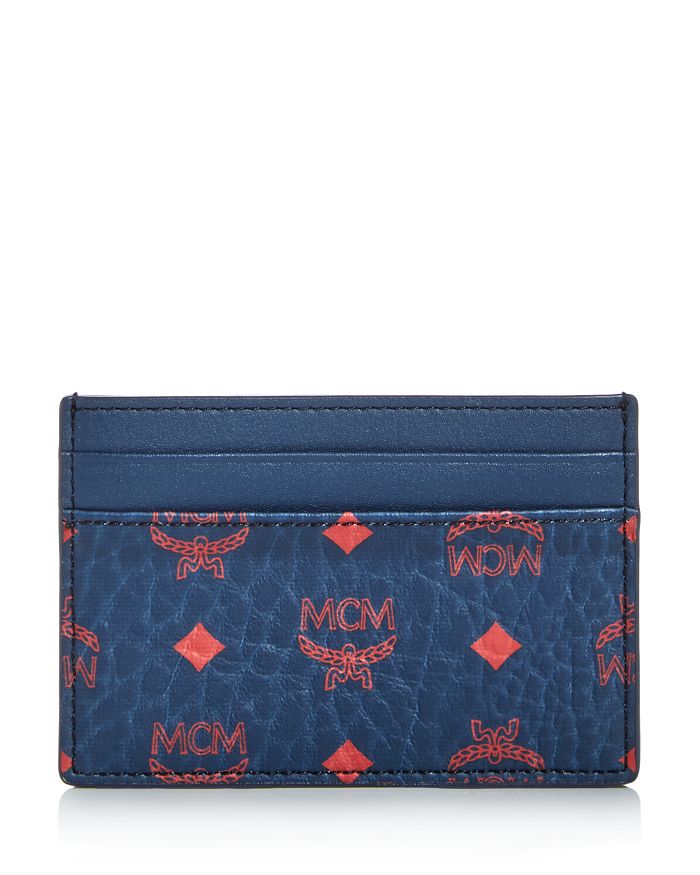 MCM Mini Leather Visetos Deep Blue Sea Crossbody Bag