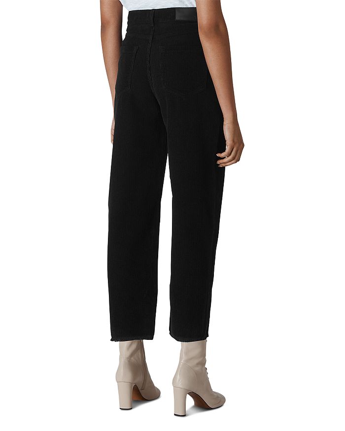 Shop Whistles High-rise Cropped Corduroy Pants In Black