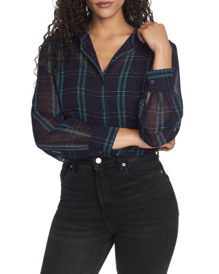 sheer plaid shirt