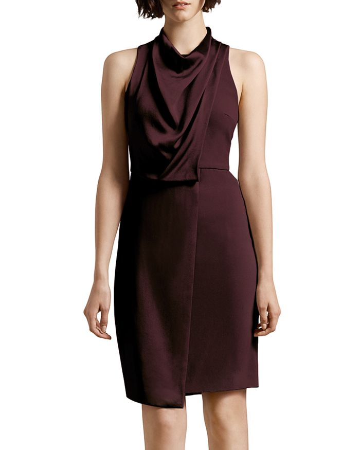 halston violet strapless crepe gown