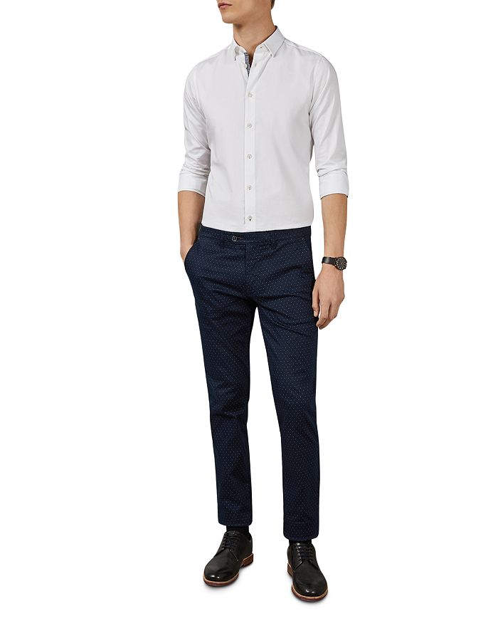 Ted Baker Saidar Slim Fit Printed Trousers In Blue | ModeSens