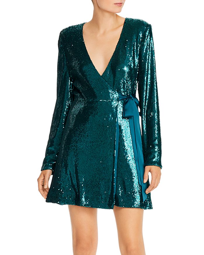 Ramy Brook Sequined Wrap Dress - 100% Exclusive In Emerald