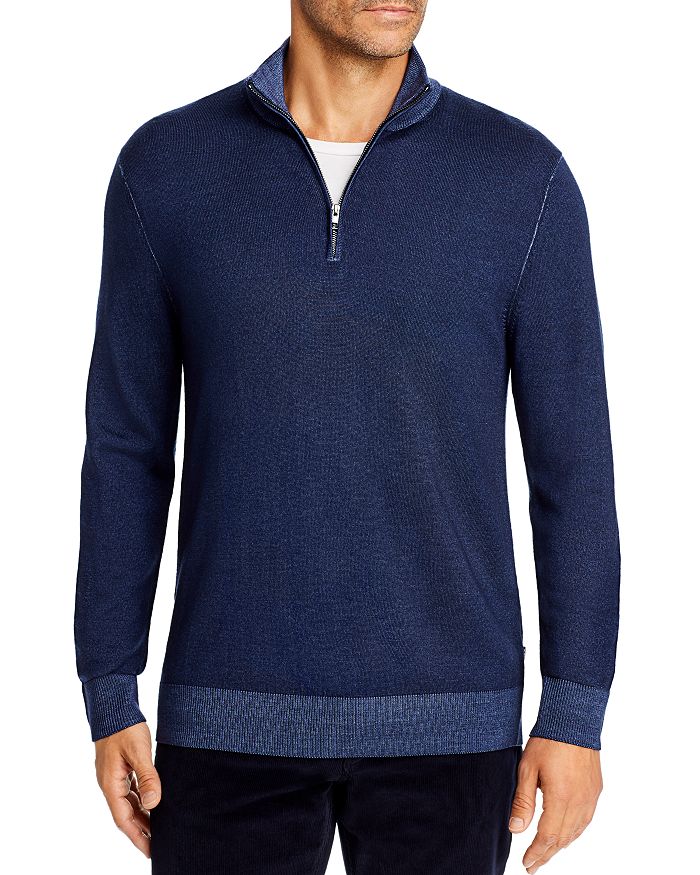 Michael Kors Merino Wool Half-zip Sweater - 100% Exclusive In Midnight