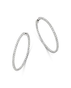 Bloomingdale's - Diamond Large Inside Out Hoop Earrings in 14K White Gold, 8.0 ct. t.w. - 100% Exclusive