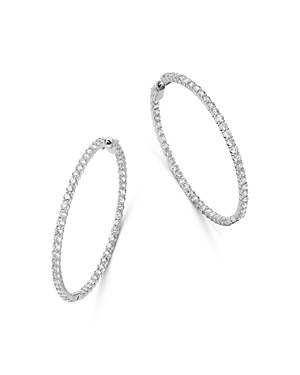 Bloomingdale's Diamond Large Inside Out Hoop Earrings in 14K White Gold, 8.0 ct. t.w. - 100% Exclusi