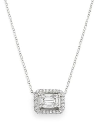 Bloomingdale's Fine Collection - Diamond Mosaic Pendant Necklace in 14K White Gold, 0.75 ct. t.w. - Exclusive