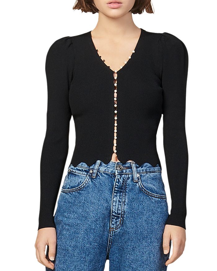 Sandro top pearl sweater