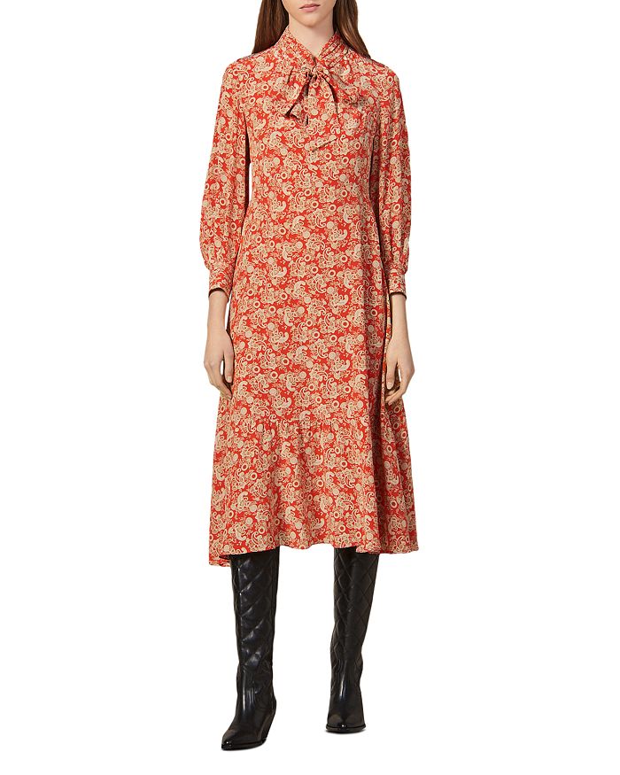 Sandro Lanelle Paisley Silk Midi Dress Bloomingdale s