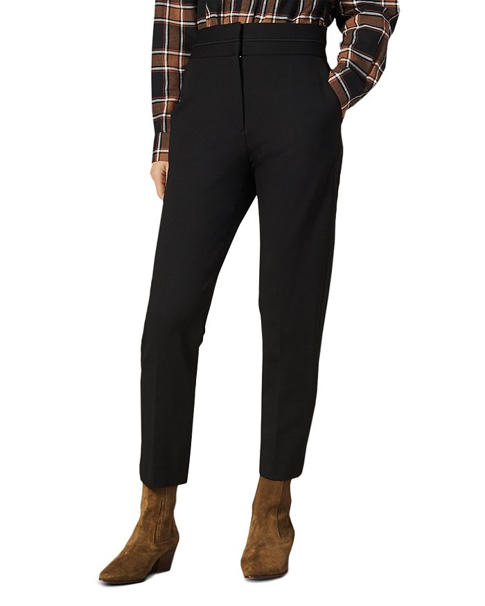 Shop Sandro Nalla Tapered Ankle-length Pants In Black