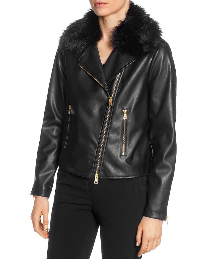 T tahari faux fur deals jacket