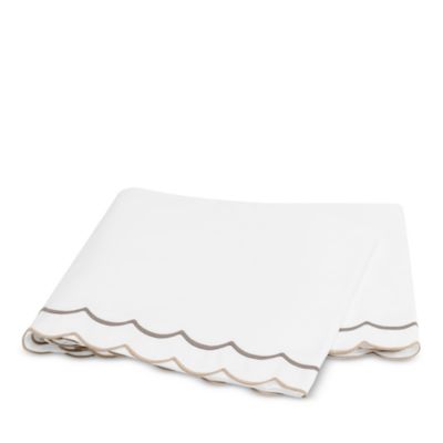 Matouk India Scallop 350 Thread Count Flat Sheet In Driftwood