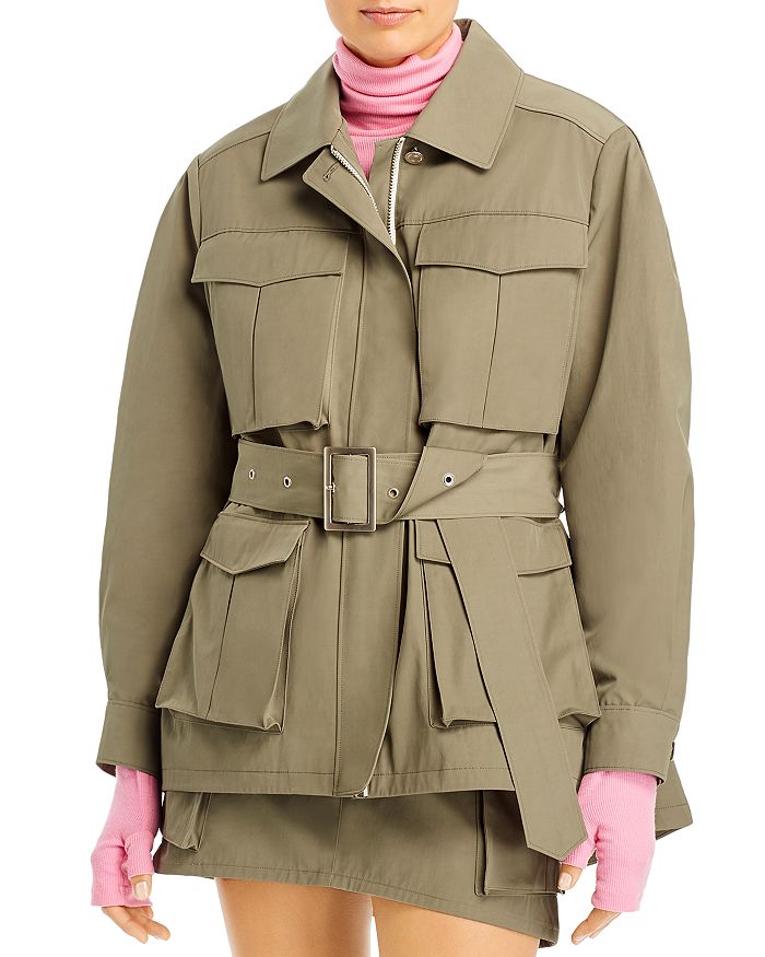 Rocket X Lunch By W Concept Rocket X Lunch Pocket Belted Jacket In Khaki