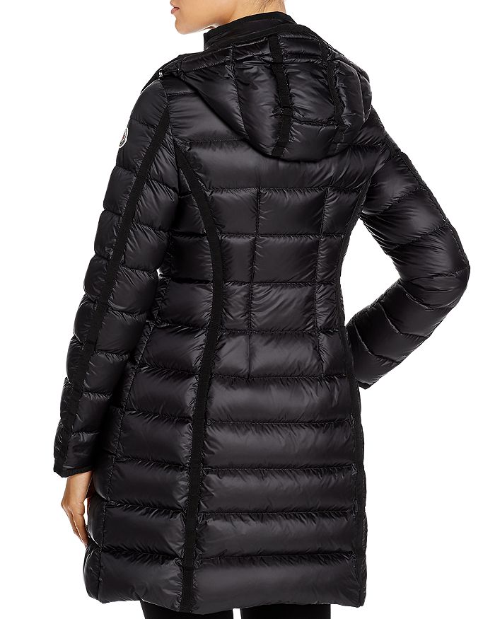 Moncler Hermine Grosgrain Trim Quilted Down Puffer Coat In Black | ModeSens