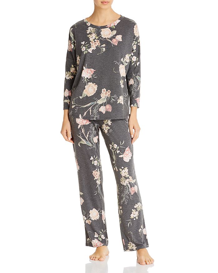 Flora Nikrooz Kathy Floral Pajamas In Dark Heather