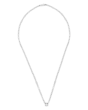 18K White Gold Le Cube Diamant Large Chain Necklace with Diamond, 17.7
