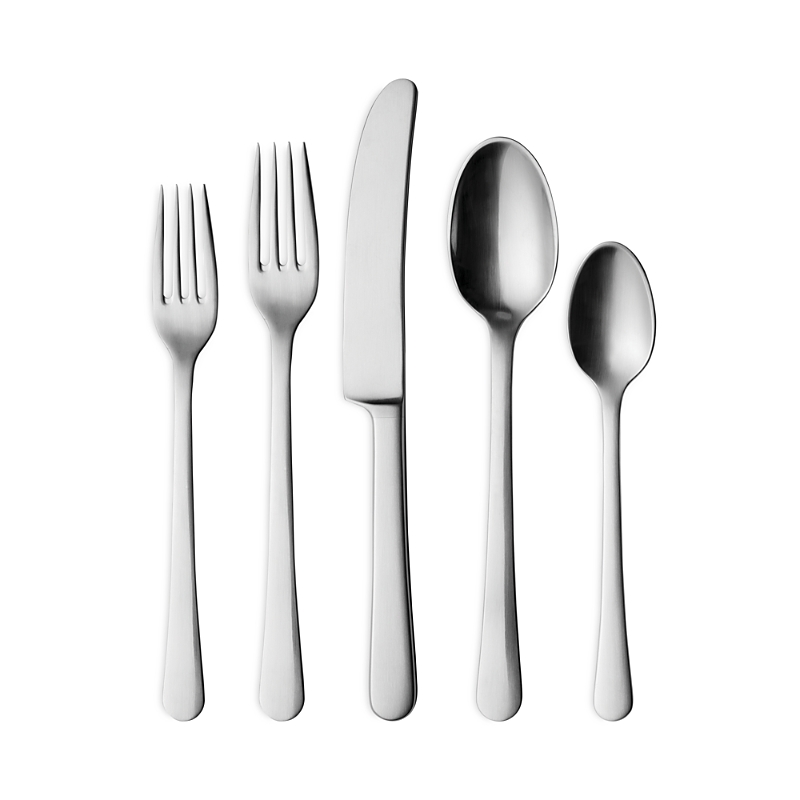 Georg Jensen Copenhagen Five-piece Matte Flatware Place Setting In Silver
