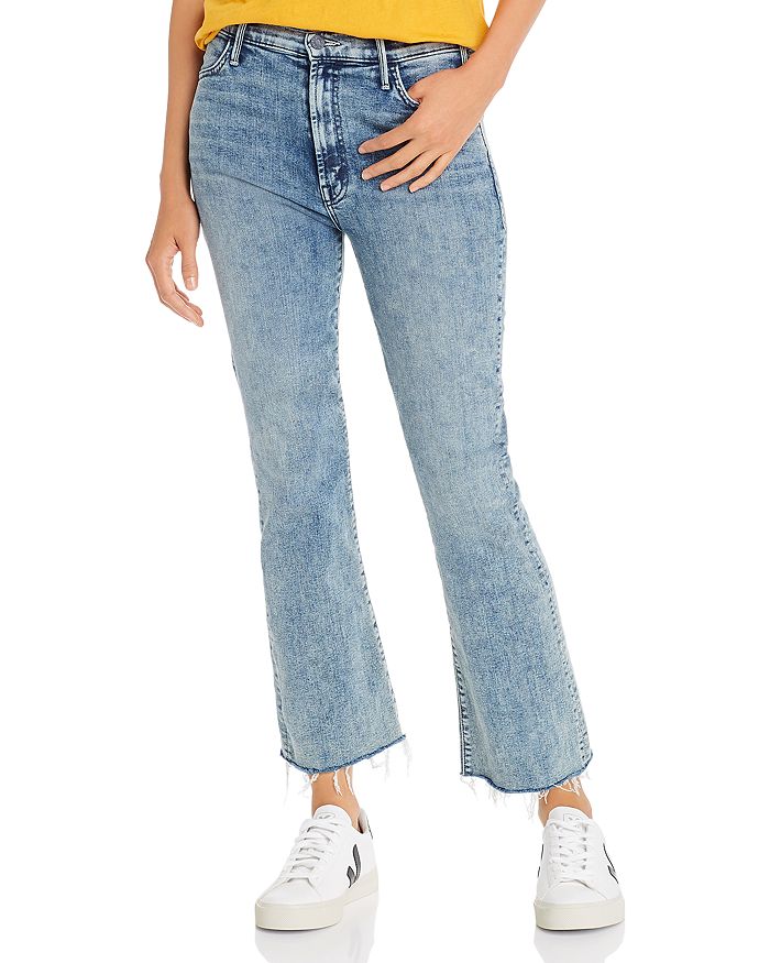 MOTHER THE HUSTLER ANKLE FRAY FLARED JEANS IN SHAKING THINGS UP,1117-104