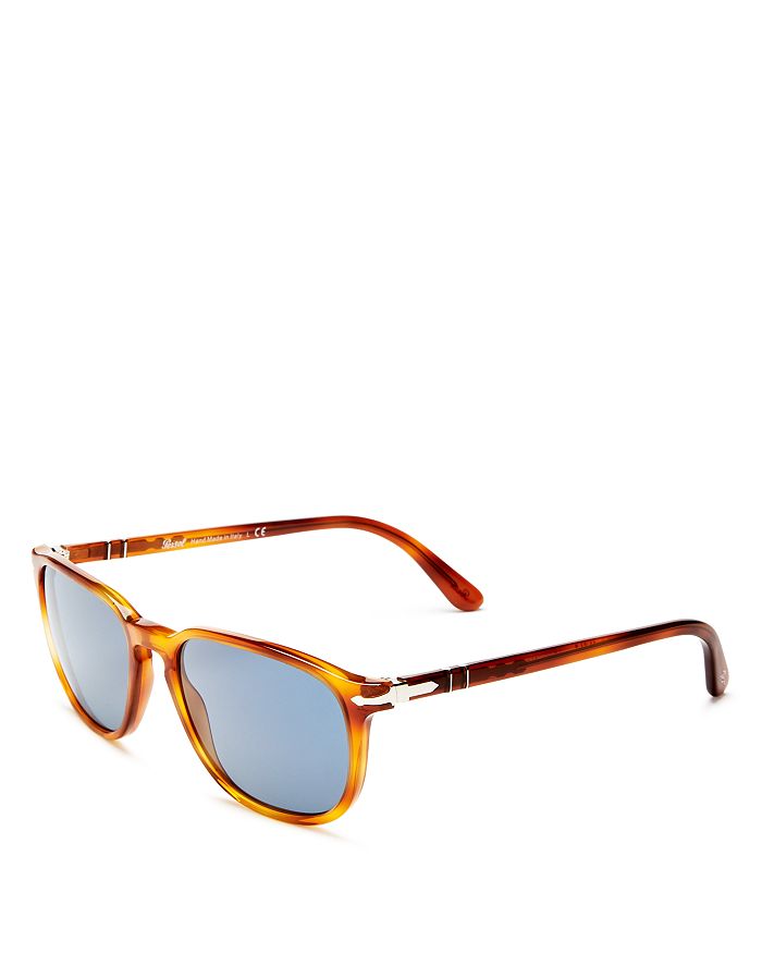 Shop Persol Square Sunglasses, 55mm In Lite Tortoise/blue Solid